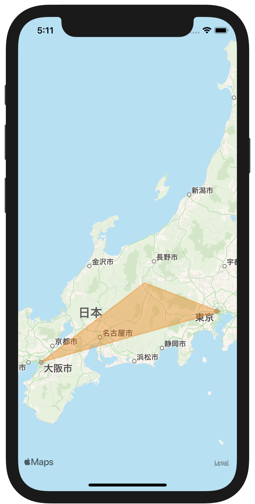 Iosでmkmapviewの上に図形を描画する すいすいswift